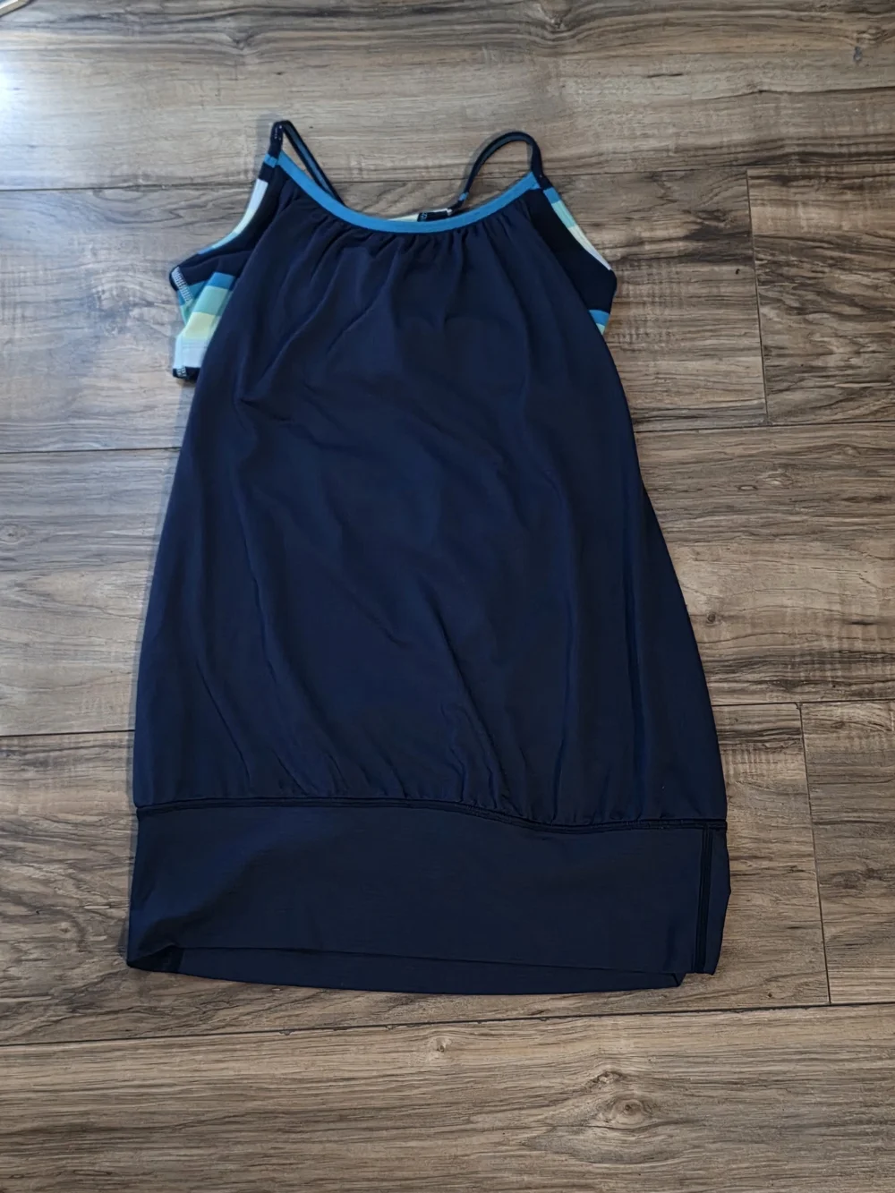 lululemon athletica Navy Tank with Teal Accent Straps